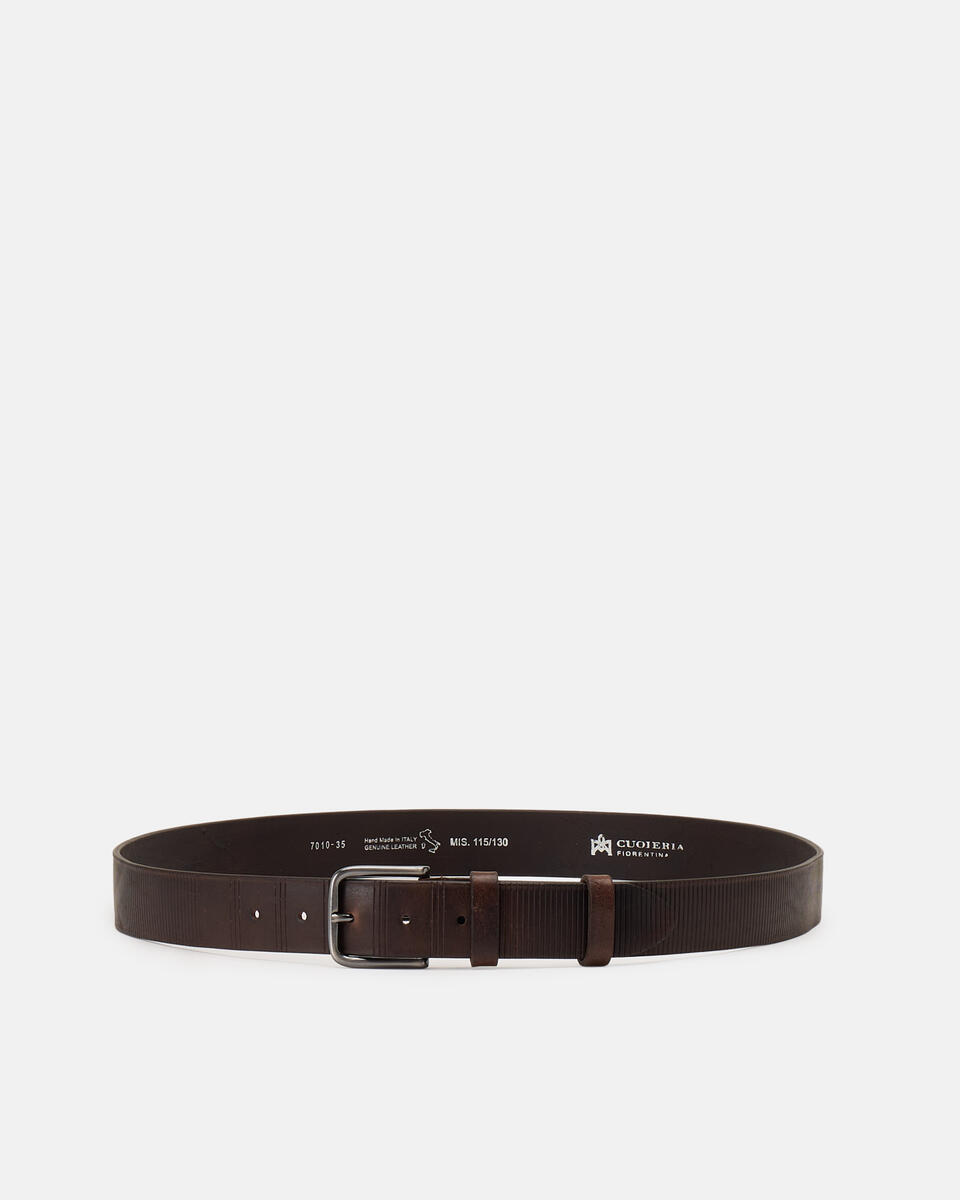 Pattern Belt Dark brown  - Men Belts - Belts - Cuoieria Fiorentina
