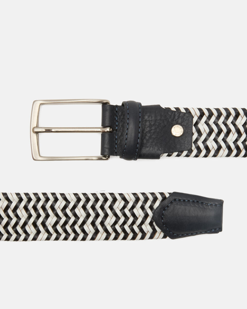 Elasticized belt Whiteblue  - Men Belts - Belts - Cuoieria Fiorentina