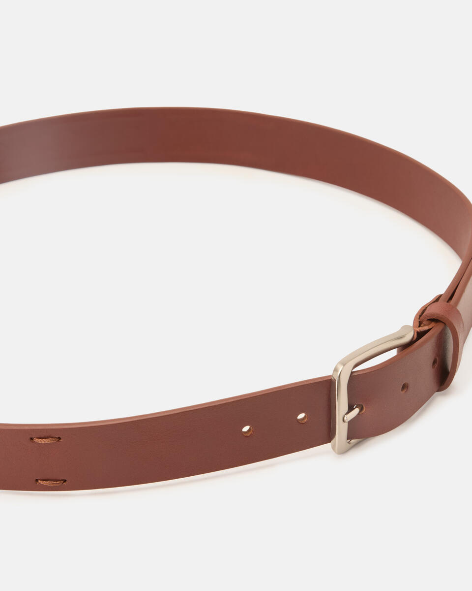 Belt with woven details Leather  - Men Belts - Belts - Cuoieria Fiorentina