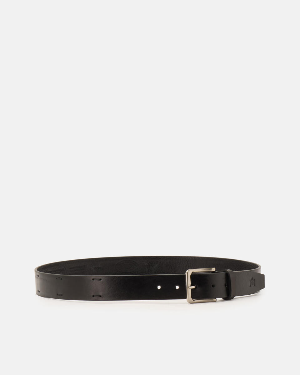 Belt with woven details Black  - Men Belts - Belts - Cuoieria Fiorentina