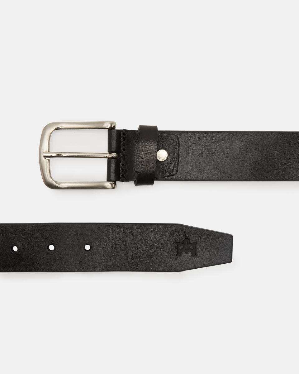 Belt with woven details Black  - Men Belts - Belts - Cuoieria Fiorentina