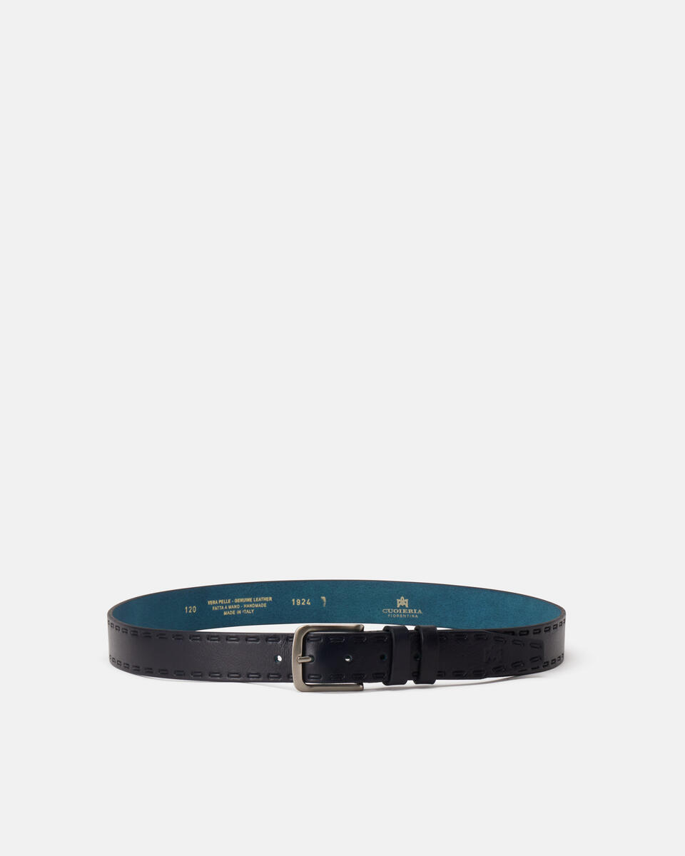 Pattern Belt Blue  - Men Belts - Belts - Cuoieria Fiorentina