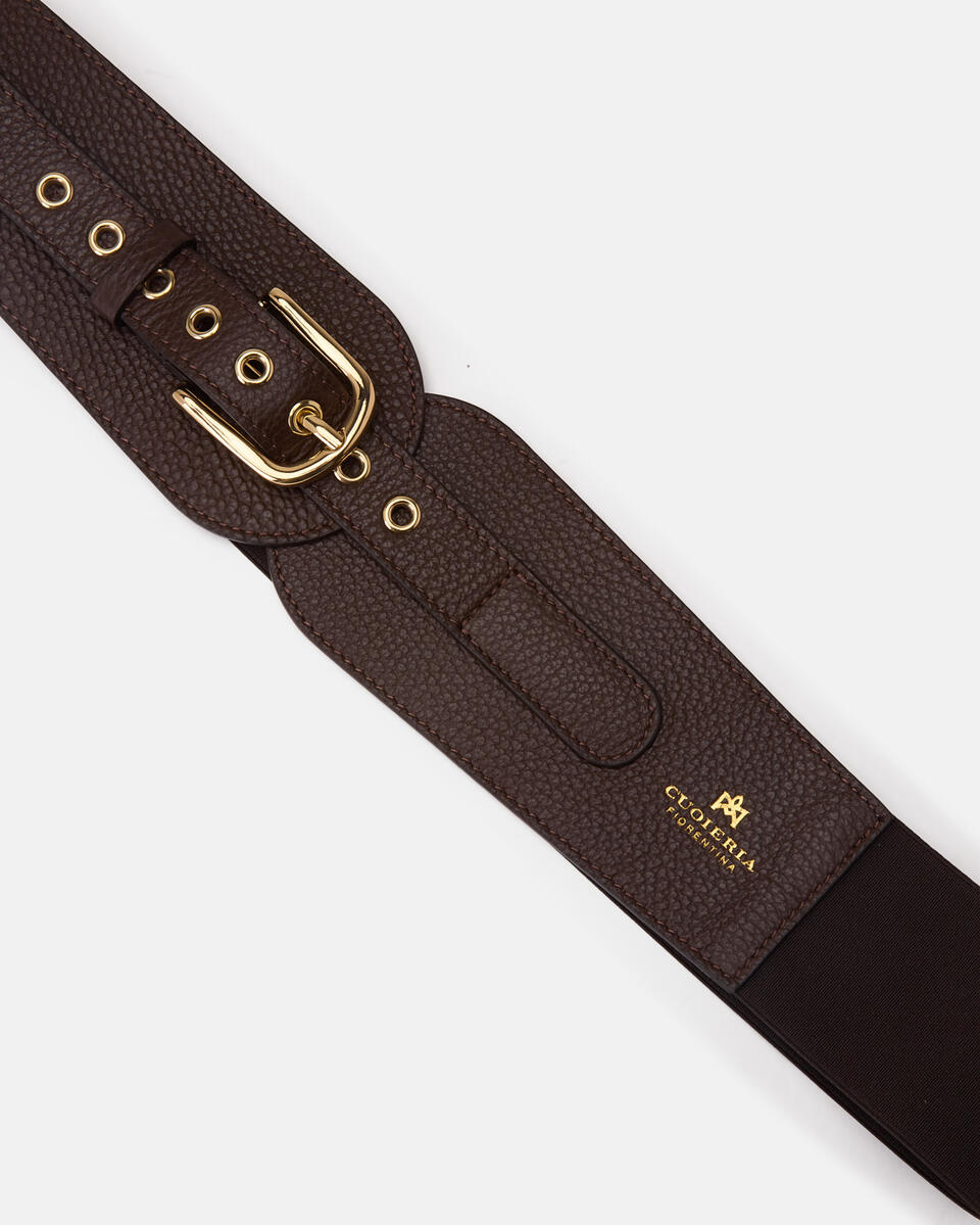 Fusciacca stretchy 6 cm Cioccolato  - Cinture Donna - Cinture - Cuoieria Fiorentina