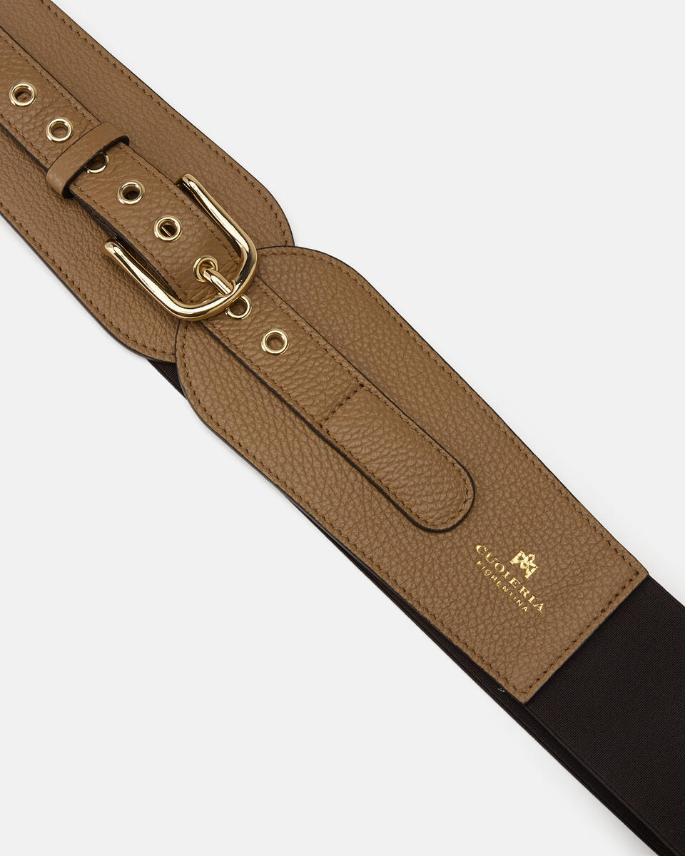 ELASTICATED WAISTBAND Desert  - Women's Belts - Belts - Cuoieria Fiorentina
