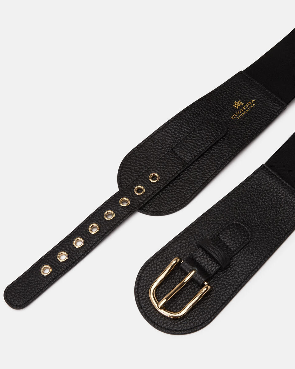 ELASTICATED WAISTBAND Black  - Women's Belts - Belts - Cuoieria Fiorentina