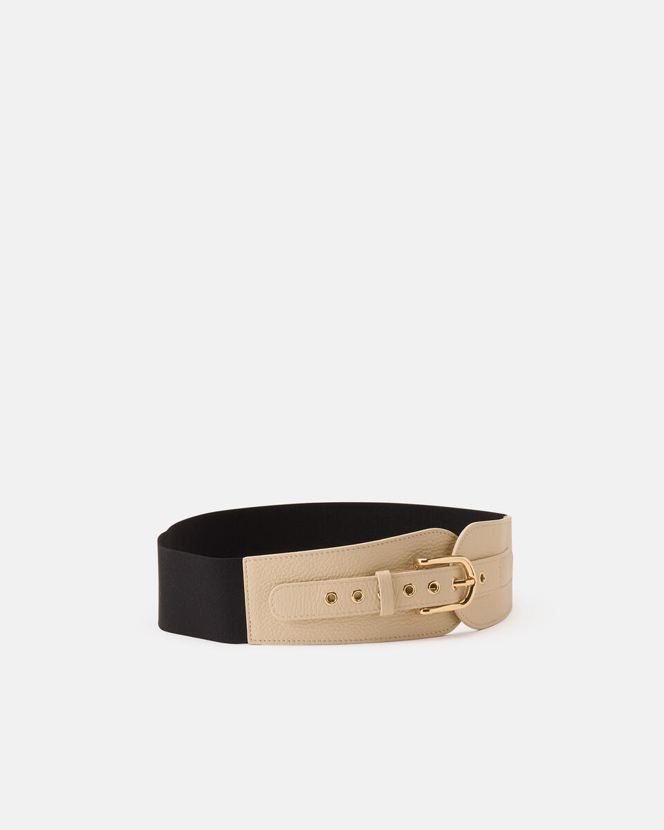ELASTICATED WAISTBAND Prosecco  - Women's Belts - Belts - Cuoieria Fiorentina
