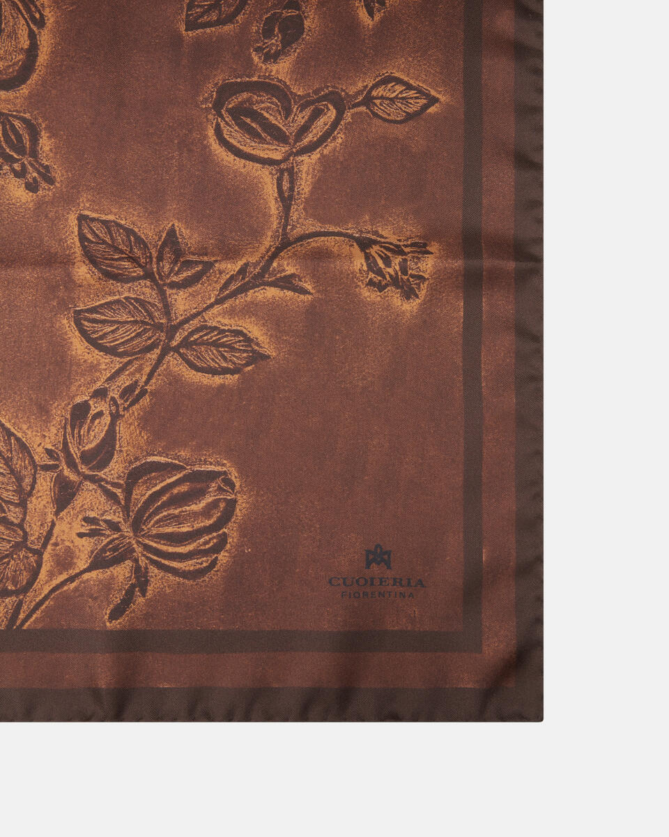 silk scarf Mahoganydark brown  - Foulards - Women's Accessories - Accessories - Cuoieria Fiorentina
