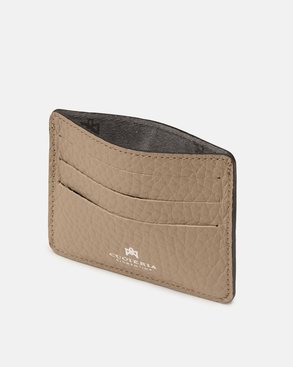 Card Holder Taupe  - Portafogli Donna - Portafogli Uomo - Portafogli - Cuoieria Fiorentina