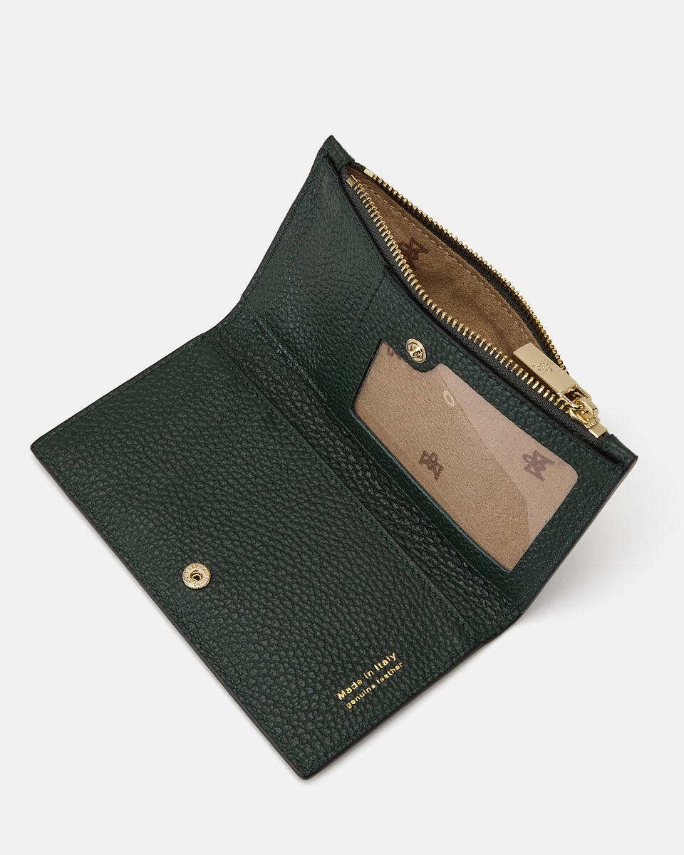Velvet Portacarte di credito conportamonete Muschio  - Portafogli Donna - Portafogli Donna - Portafogli - Cuoieria Fiorentina
