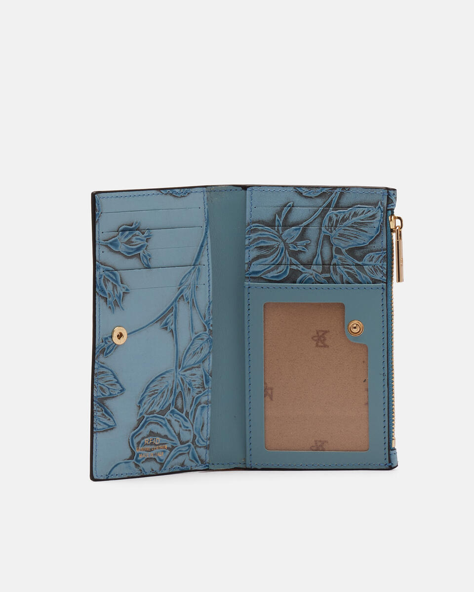 Vertical card holder Light blue  - Women's Wallets - Women's Wallets - Wallets - Cuoieria Fiorentina