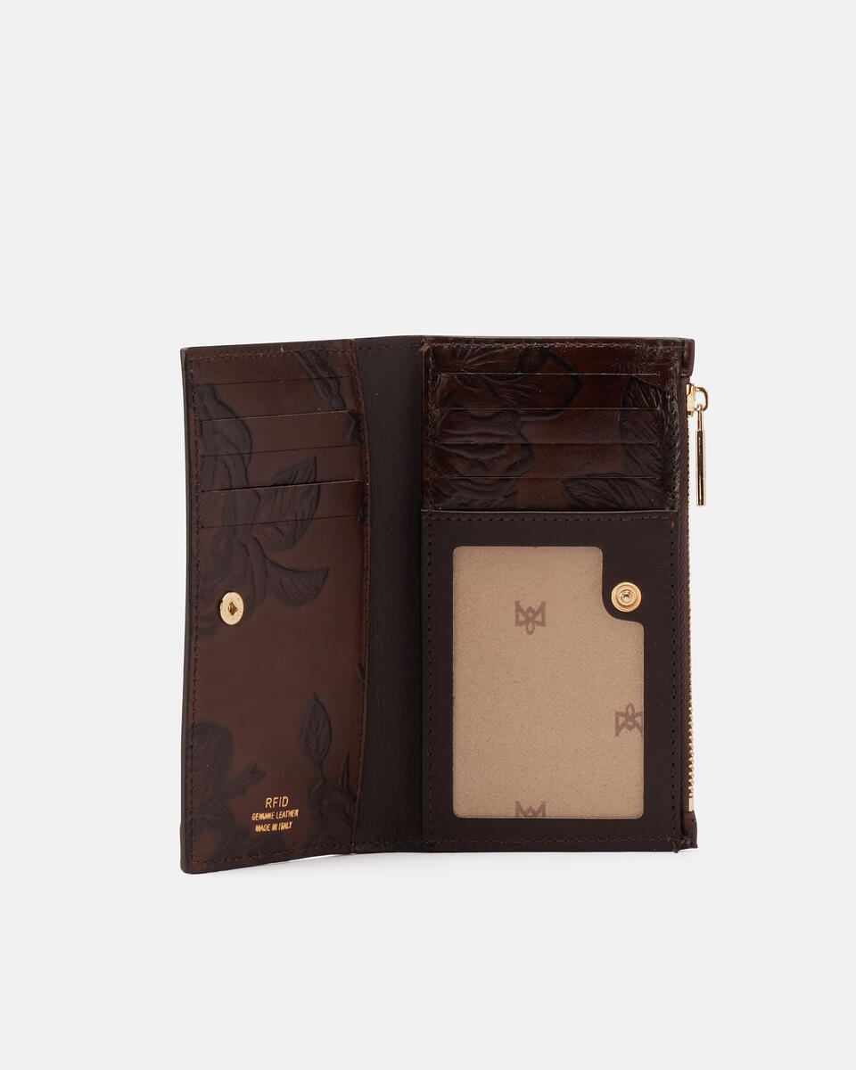 Vertical card holder Mahogany  - Women's Wallets - Women's Wallets - Wallets - Cuoieria Fiorentina