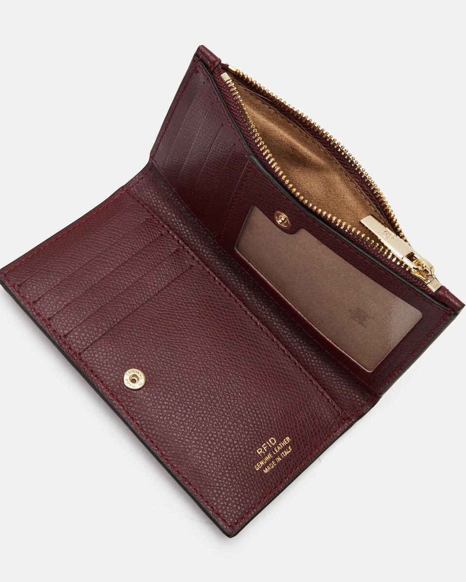 Vertical card holder Bordeaux  - Women's Wallets - Women's Wallets - Wallets - Cuoieria Fiorentina