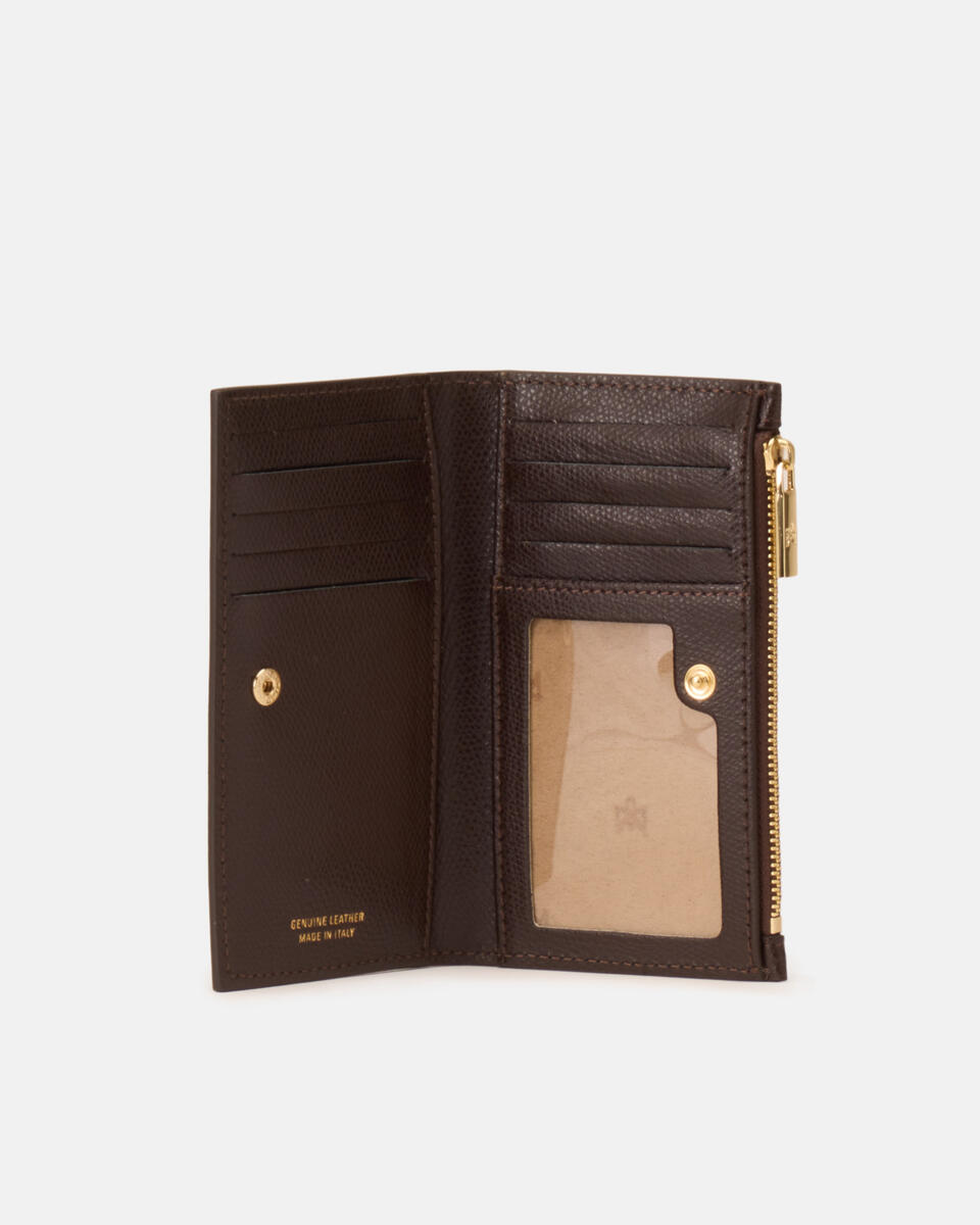 Vertical card holder Dark brown  - Women's Wallets - Women's Wallets - Wallets - Cuoieria Fiorentina