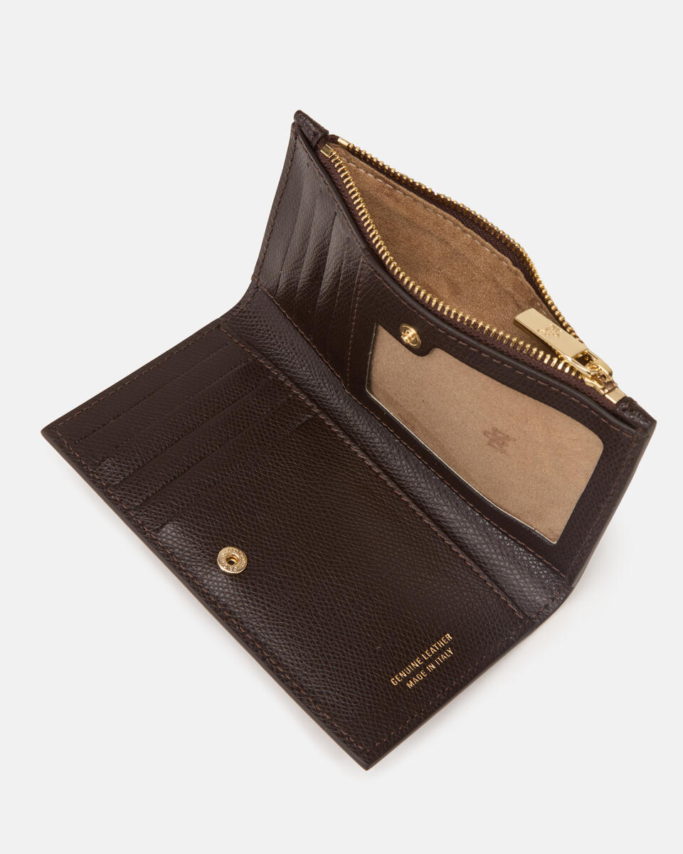 Vertical card holder Dark brown  - Women's Wallets - Women's Wallets - Wallets - Cuoieria Fiorentina