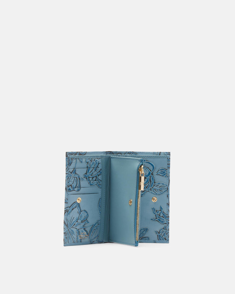 Vertical wallet Light blue  - Women's Wallets - Women's Wallets - Wallets - Cuoieria Fiorentina