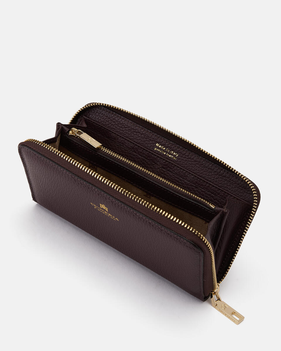 Zip around wallet Coffee  - Women's Wallets - Women's Wallets - Wallets - Cuoieria Fiorentina