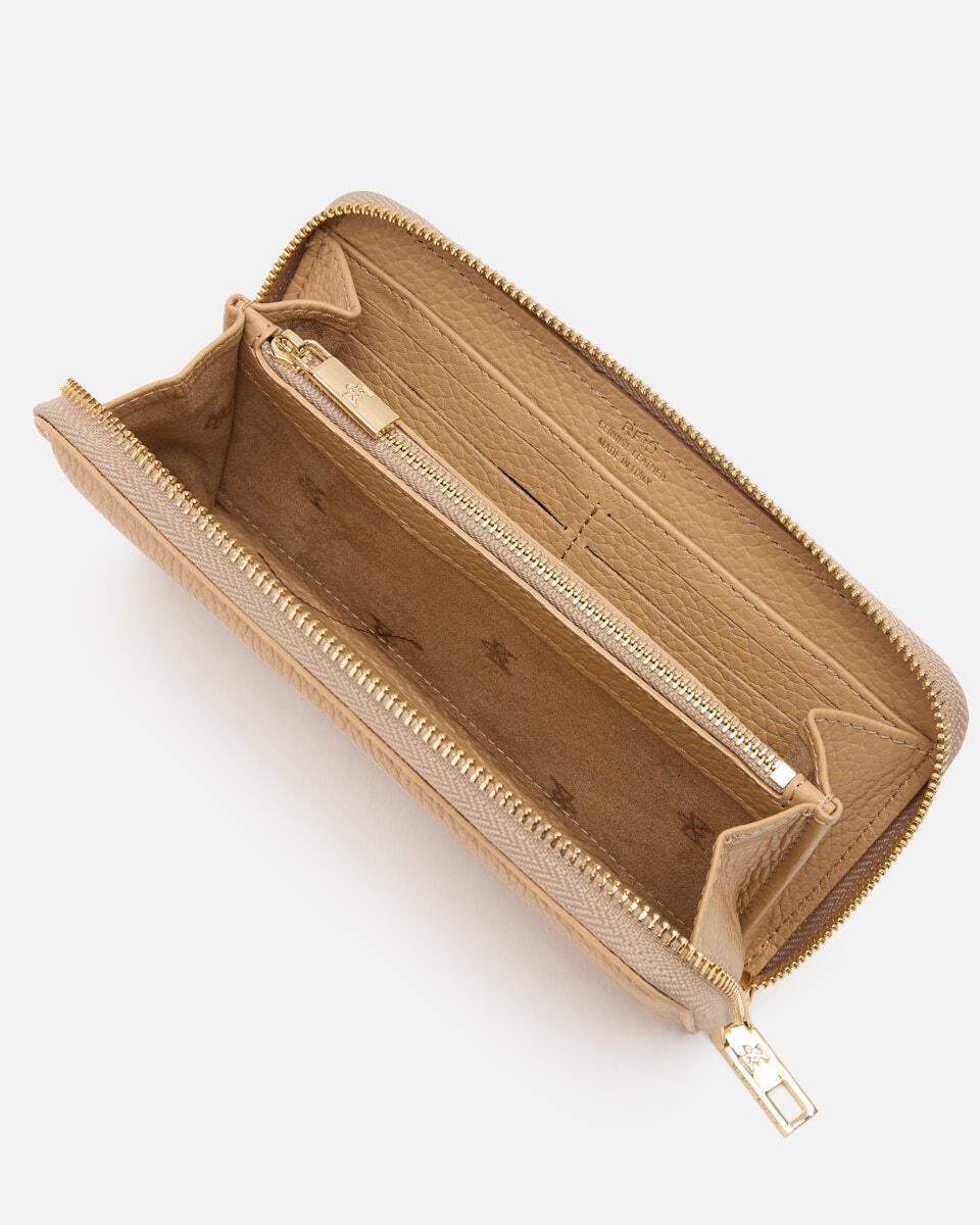 Velvet Portafoglio zip around Nude  - Accessori - Special Price - Cuoieria Fiorentina
