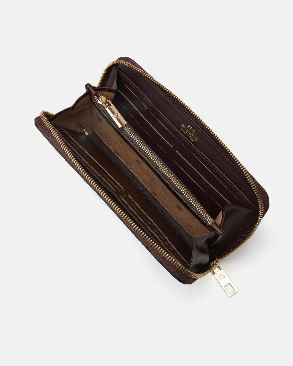 Zip around wallet Mahogany  - Women's Wallets - Women's Wallets - Wallets - Cuoieria Fiorentina