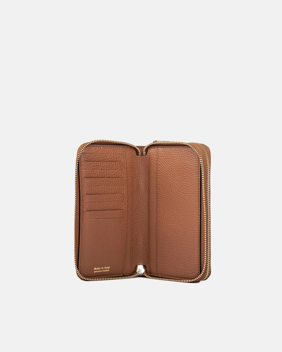 Double zip around wallet Caramel  - Women's Wallets - Women's Wallets - Wallets - Cuoieria Fiorentina