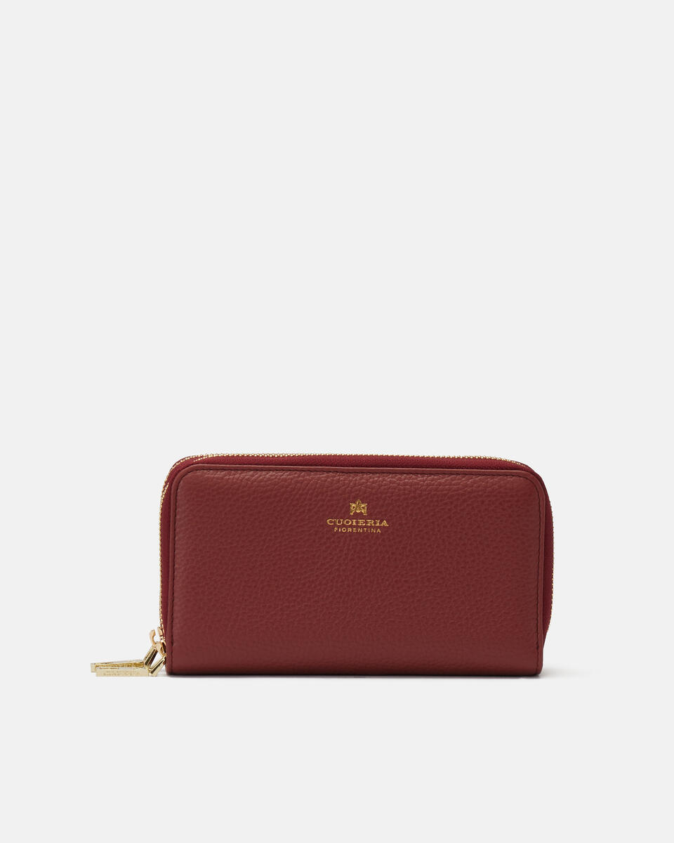 Double zip around wallet Rosewood  - Accessories - Special Price - Cuoieria Fiorentina