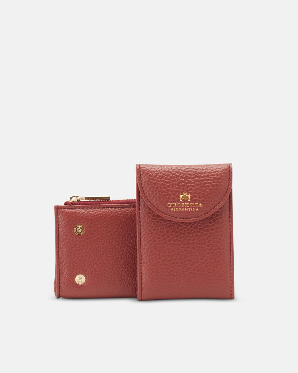 2-IN-1 WALLET Rosewood  - Accessories - Special Price - Cuoieria Fiorentina