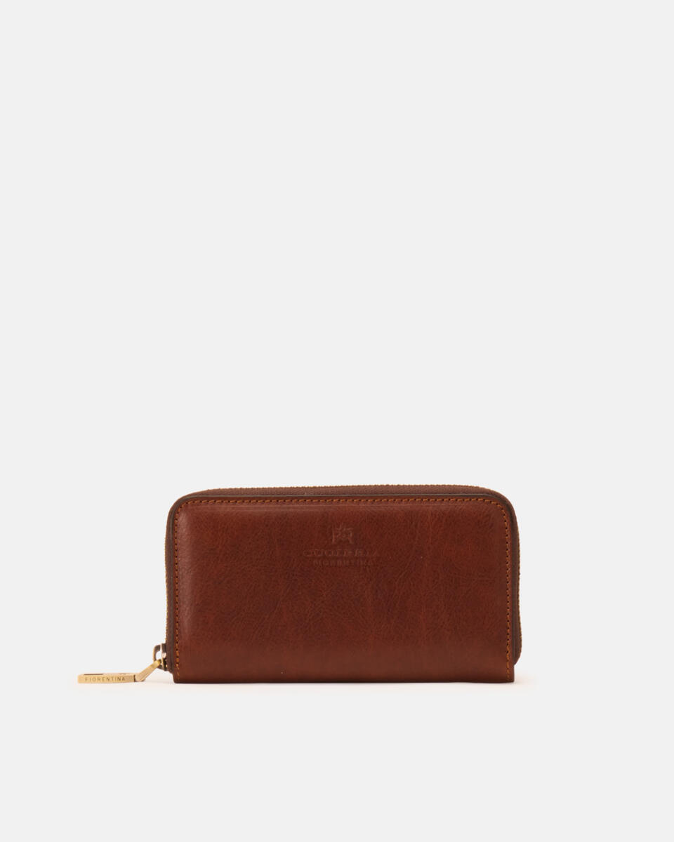 MINI ZIP AROUND WALLET Brown  - Women's Wallets - Women's Wallets - Wallets - Cuoieria Fiorentina
