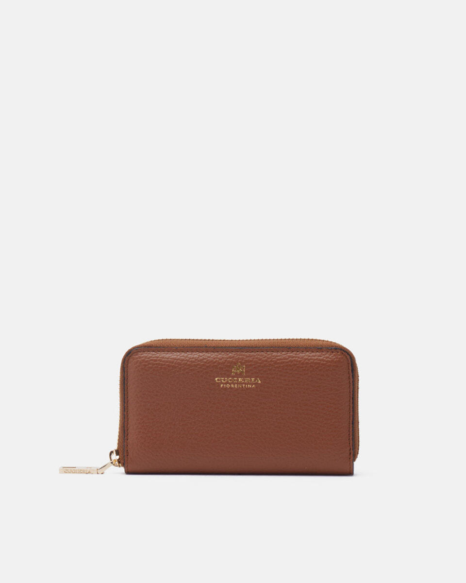 MINI ZIP AROUND WALLET Caramel  - Women's Wallets - Women's Wallets - Wallets - Cuoieria Fiorentina