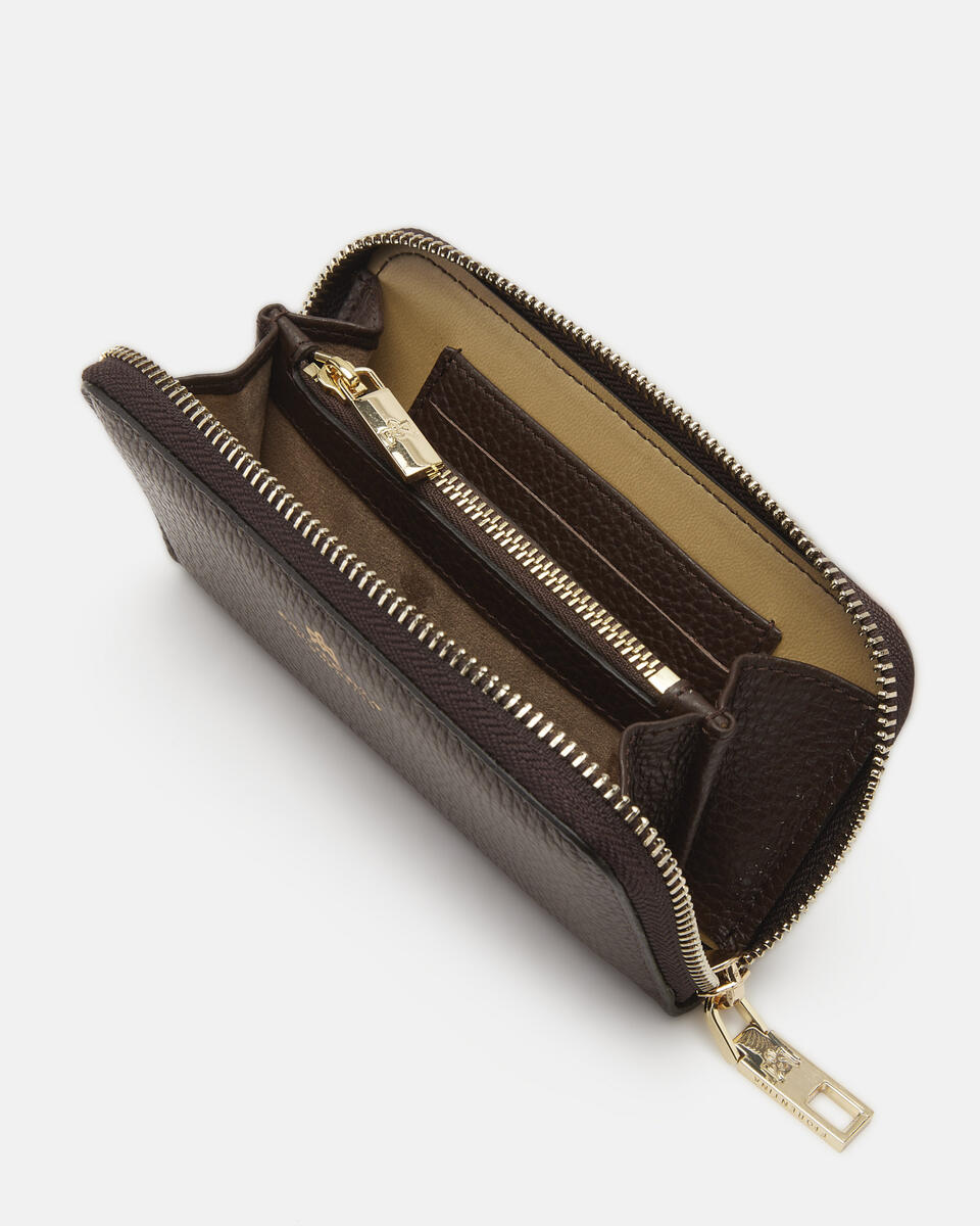 MINI ZIP AROUND WALLET Chocolate  - Women's Wallets - Women's Wallets - Wallets - Cuoieria Fiorentina