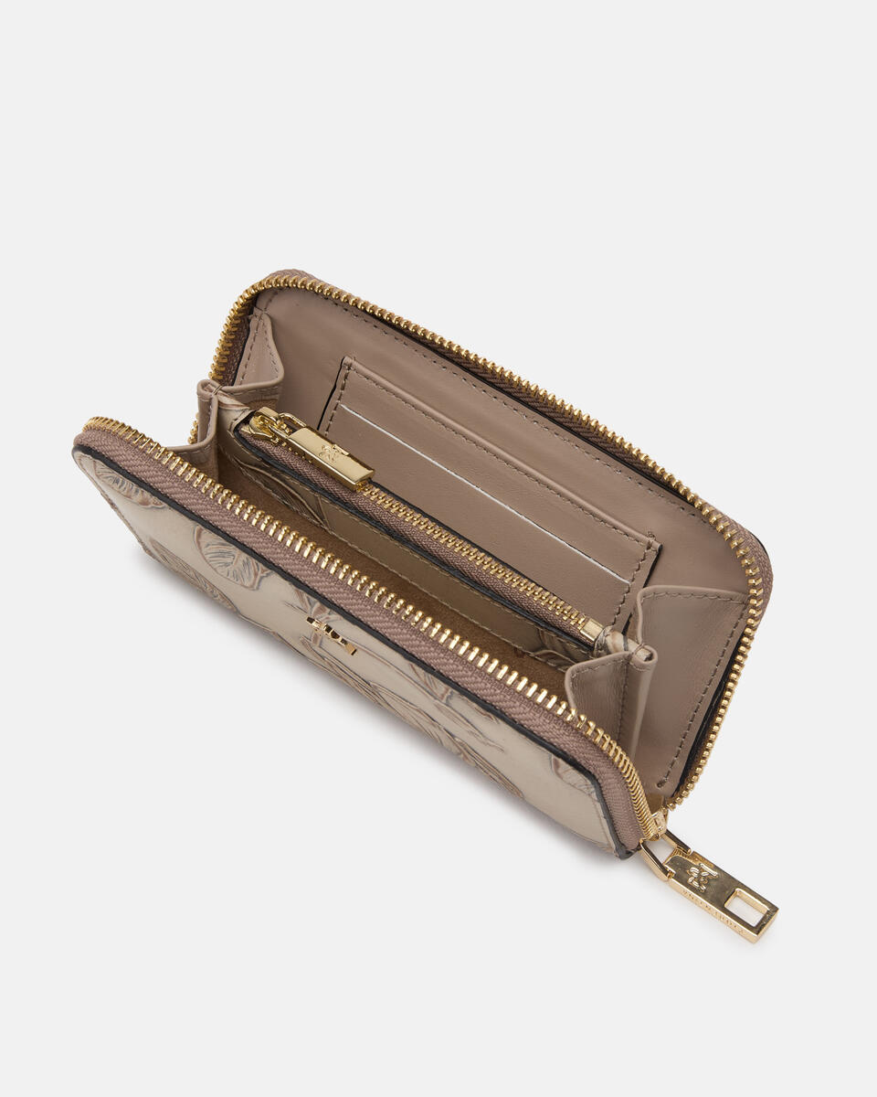 MINI ZIP AROUND WALLET Taupe  - Women's Wallets - Women's Wallets - Wallets - Cuoieria Fiorentina