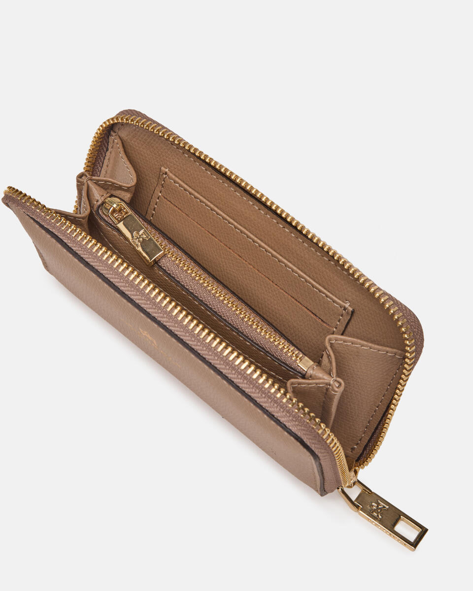 MINI ZIP AROUND WALLET Desert  - Women's Wallets - Women's Wallets - Wallets - Cuoieria Fiorentina