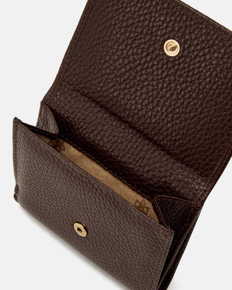 Small flap wallet Cioccolato  - Portafogli Donna - Portafogli Donna - Portafogli - Cuoieria Fiorentina
