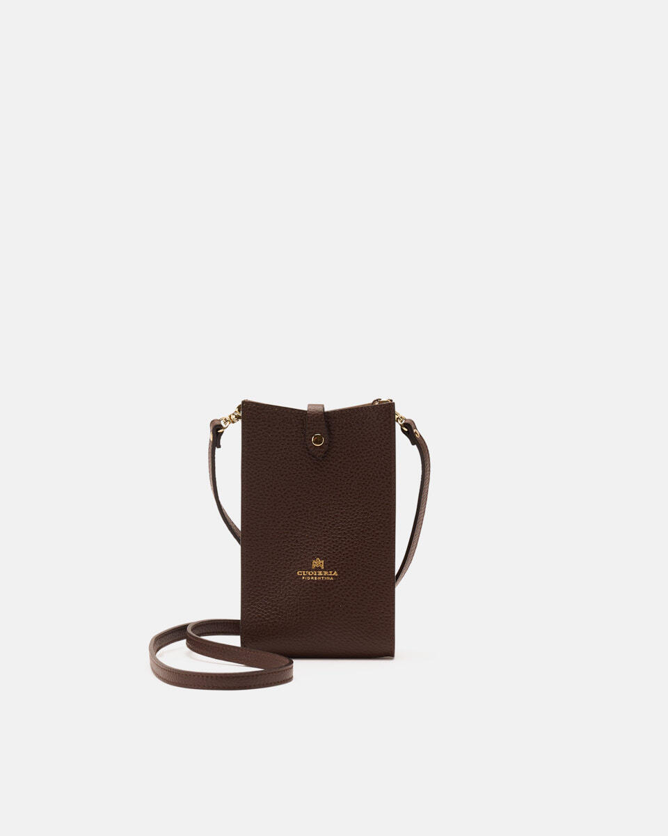 PHONE BAG Chocolate  - Phone Bags - Women's Accessories - Accessories - Cuoieria Fiorentina