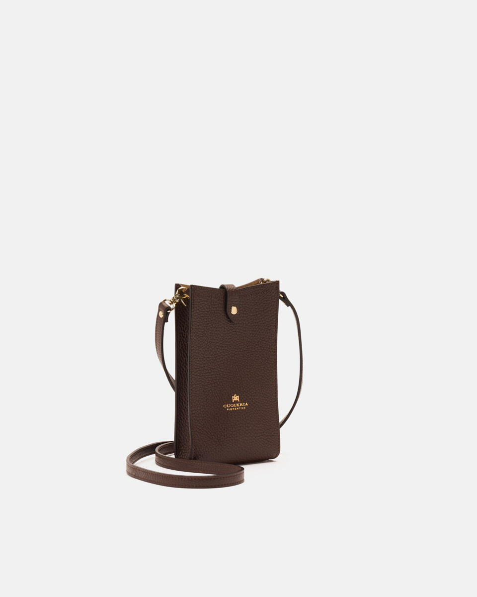 PHONE BAG Chocolate  - Phone Bags - Women's Accessories - Accessories - Cuoieria Fiorentina