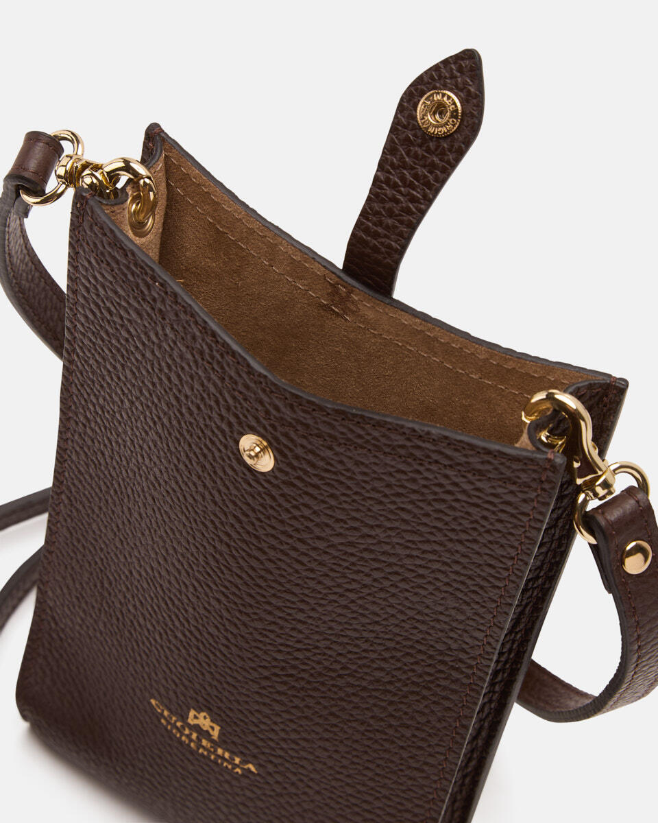 PHONE BAG Chocolate  - Phone Bags - Women's Accessories - Accessories - Cuoieria Fiorentina