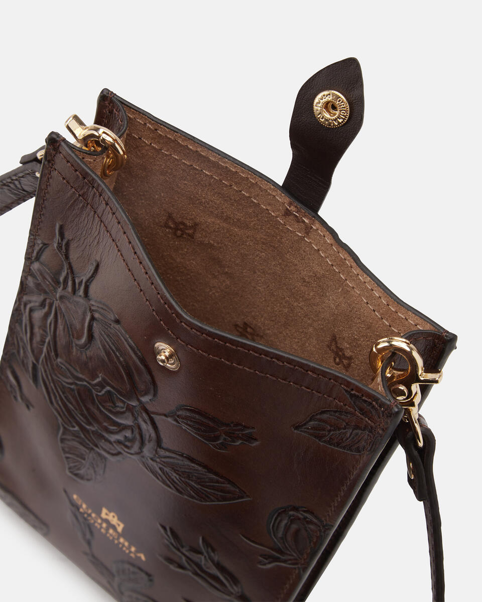 PHONE BAG Mahogany  - Phone Bags - Women's Accessories - Accessories - Cuoieria Fiorentina