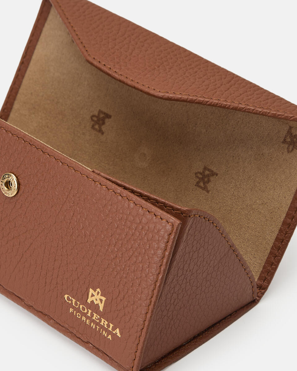 FOLDABLE GLASSES CASE Caramel  - Travel Accessories - Travel Bags - Cuoieria Fiorentina