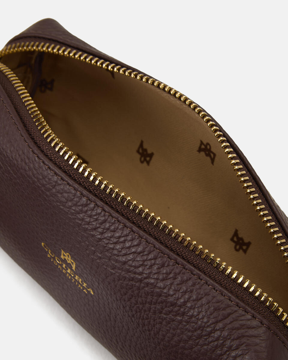 Make up case Coffee  - Necessaire - Women's Accessories - Accessories - Cuoieria Fiorentina