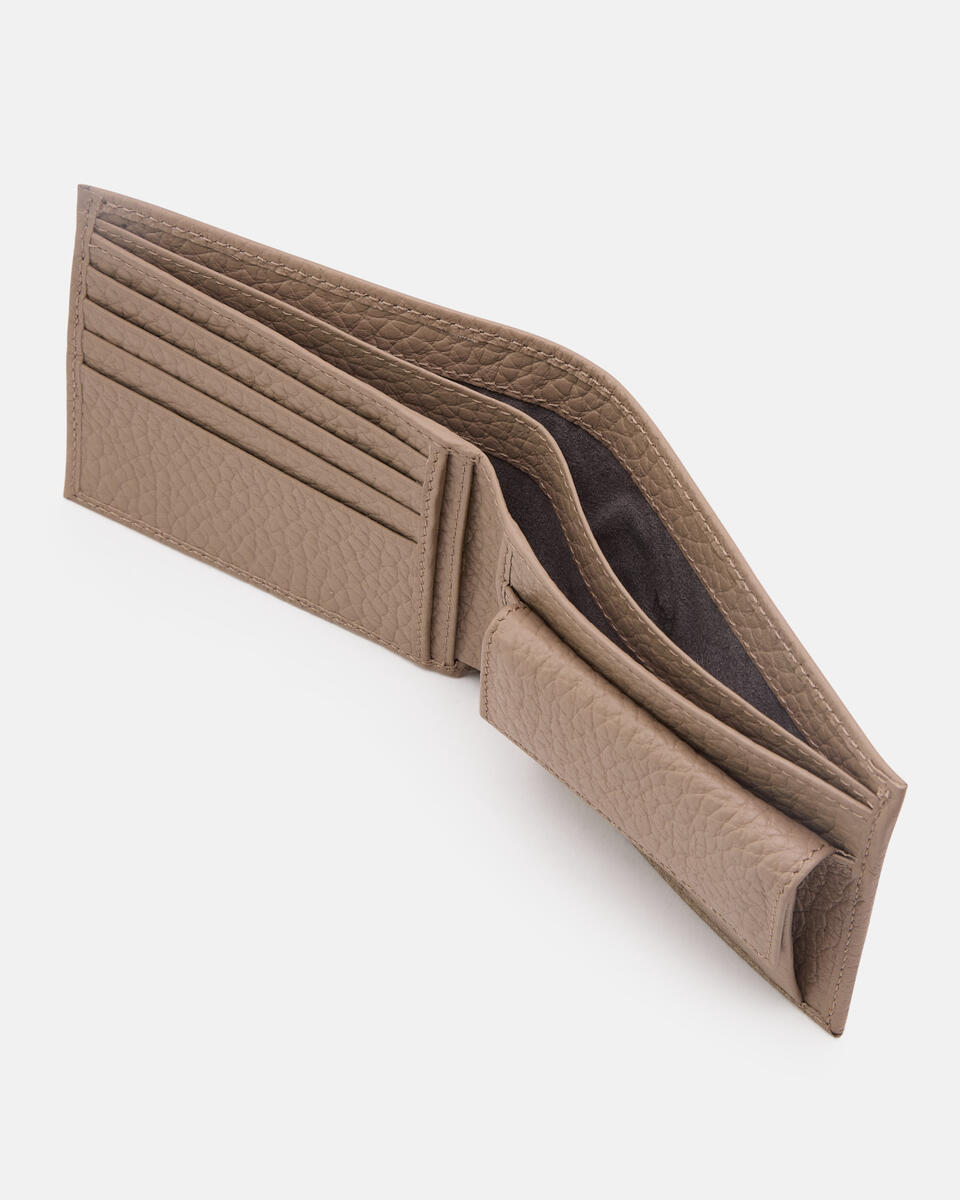 Portafoglio con Portamonete Taupe  - Portafogli Donna - Portafogli Uomo - Portafogli - Cuoieria Fiorentina