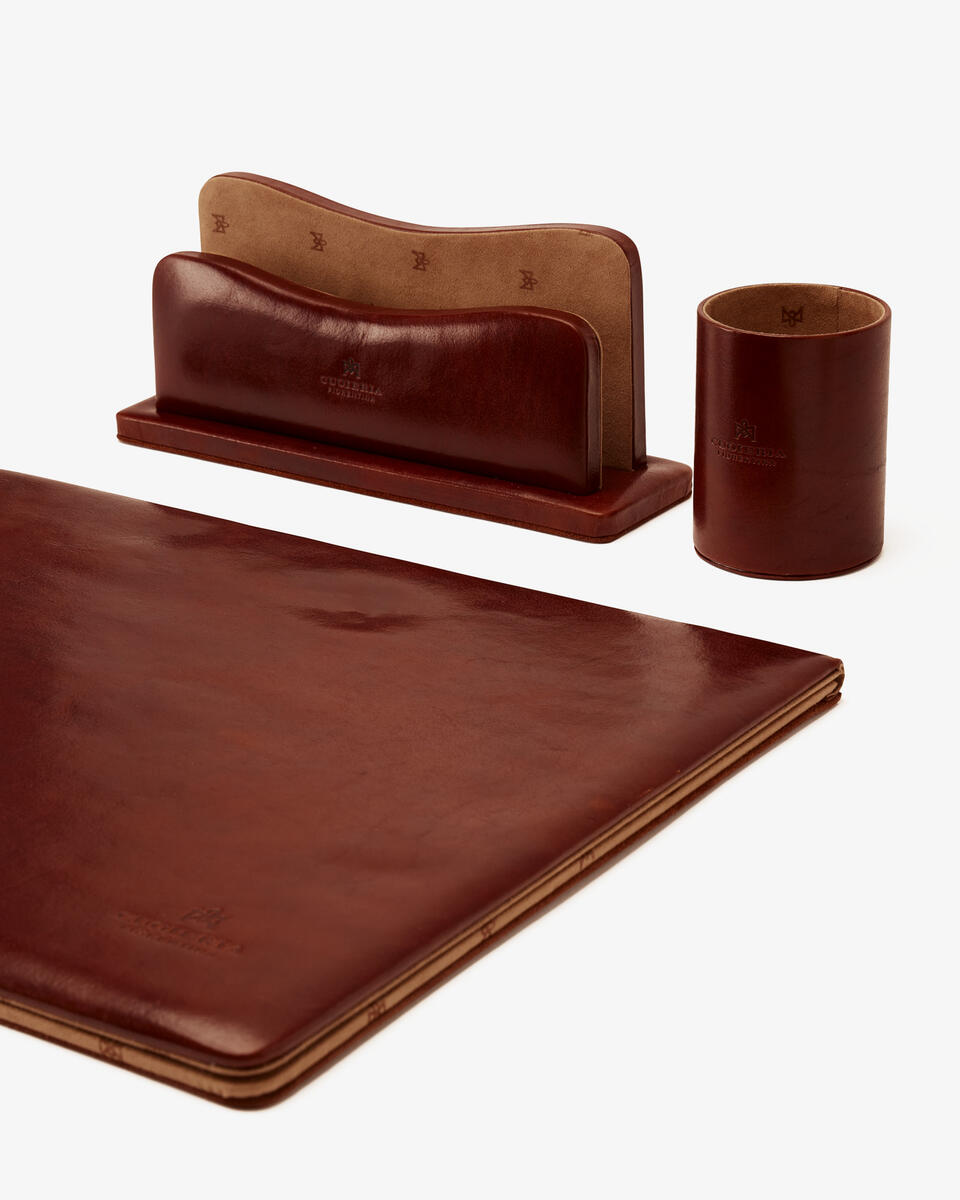 Desk set Brown  - Office - Briefcases - Cuoieria Fiorentina